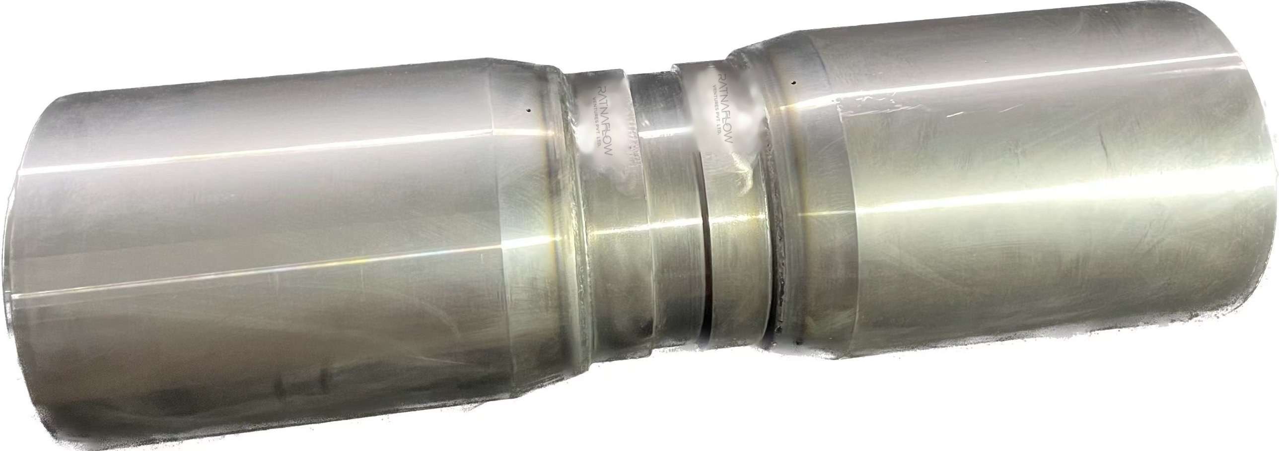 Ratnaflow pipe-to-pipe coupling joining two RTP / TCP ends